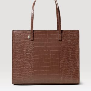 The Large Work Tote in Maple Croc