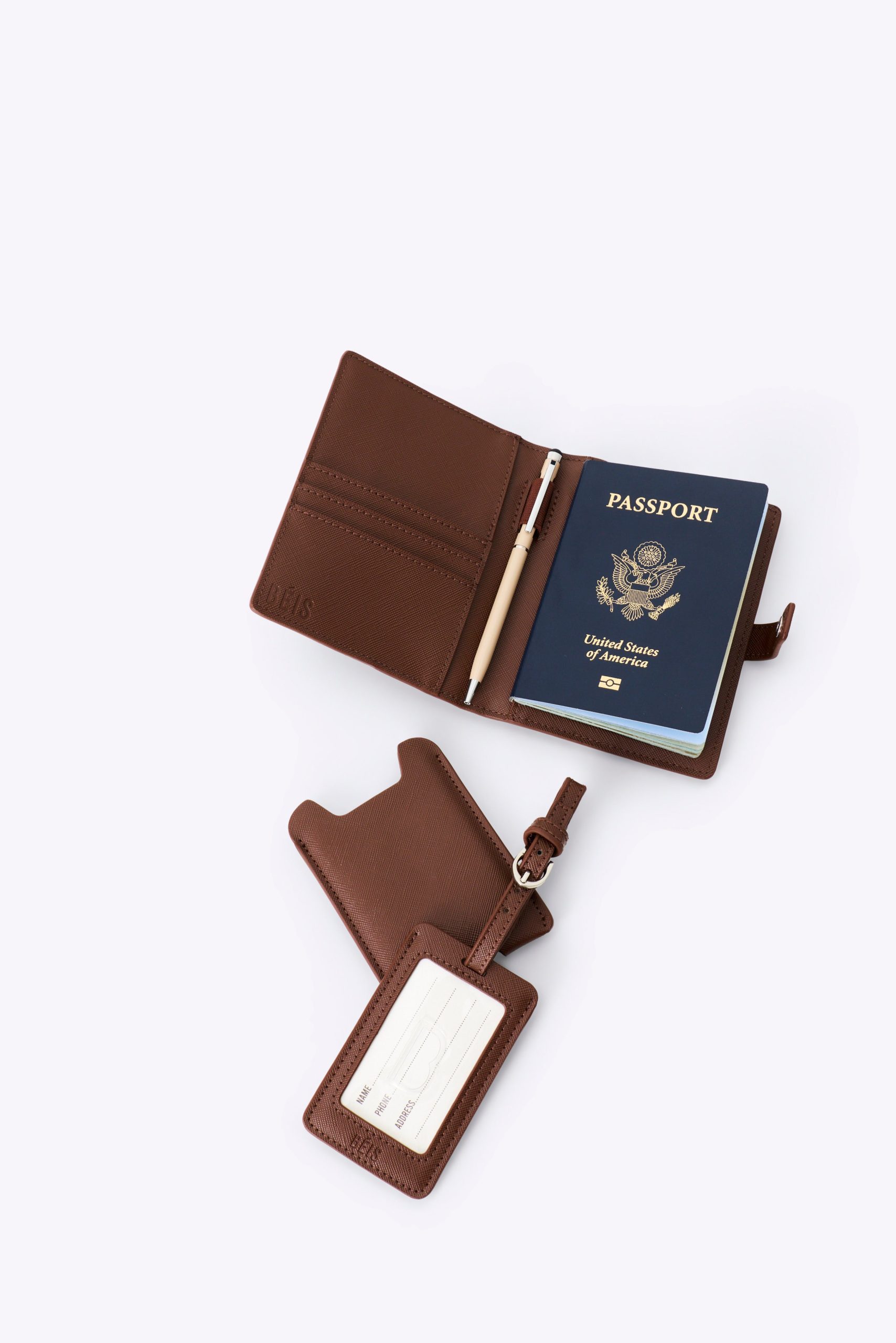 The Passport & Luggage Tag Set in Maple - Image 6