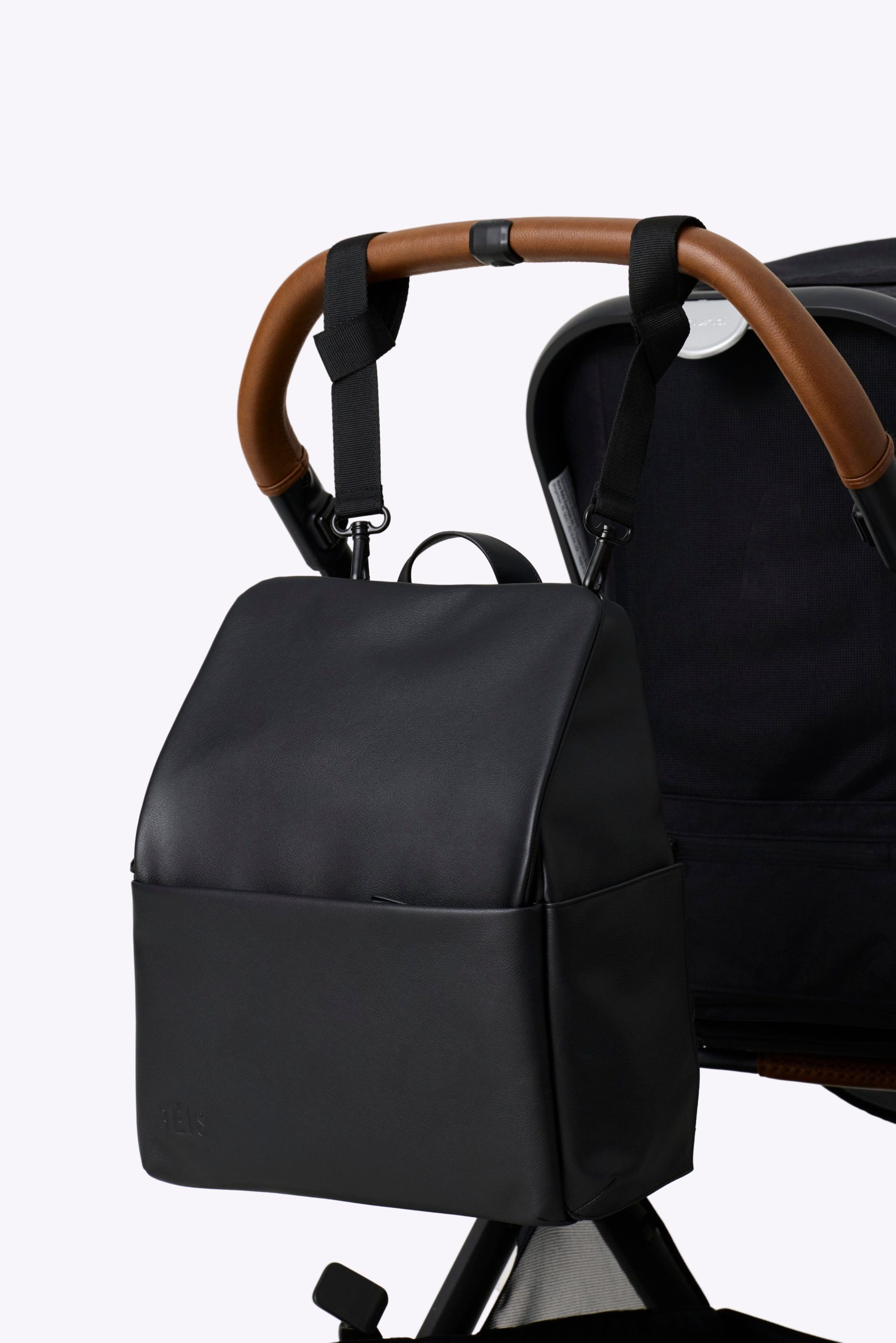 The Everyday Diaper Backpack in Black Vegan Leather - Image 3