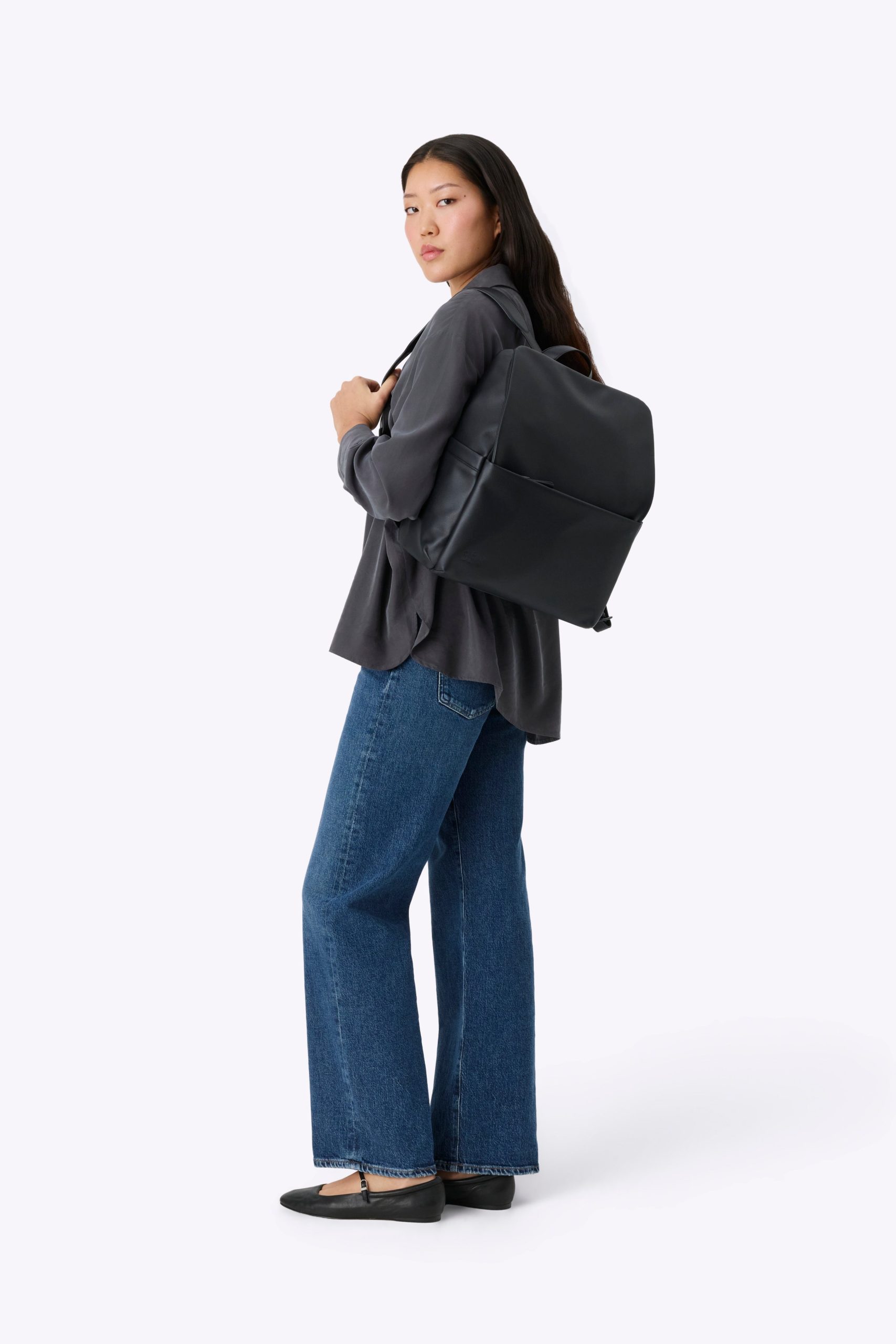 The Everyday Diaper Backpack in Black Vegan Leather - Image 7